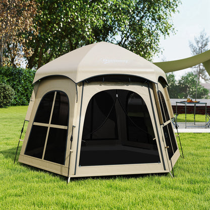 Pop Up Tent 3000mm Waterproof for 3-4 Person Khaki