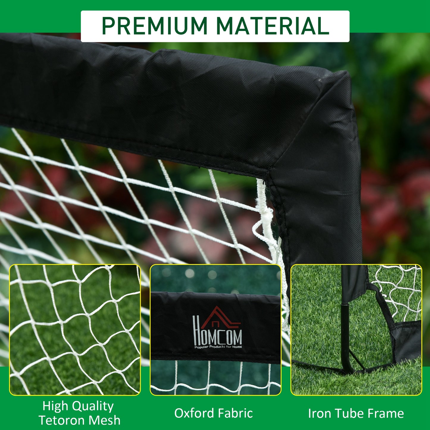 Football Goal Folding Outdoor with All Weather Net 6'x3' Black