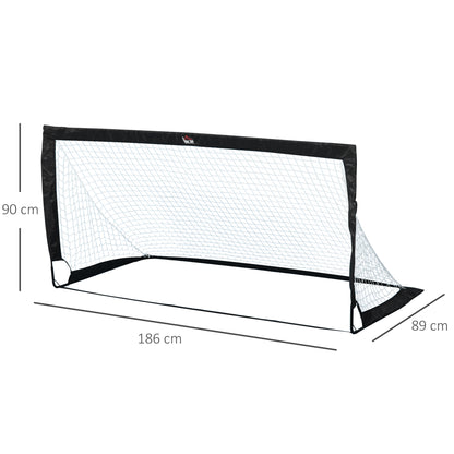 Football Goal Folding Outdoor with All Weather Net 6'x3' Black