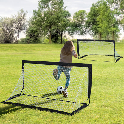 Football Goal Folding Outdoor with All Weather Net 6'x3' Black