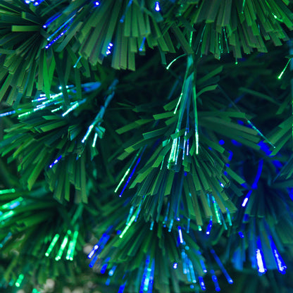 4FT Green Fiber Optic Full Lights Christmas Tree Multi LED Stars