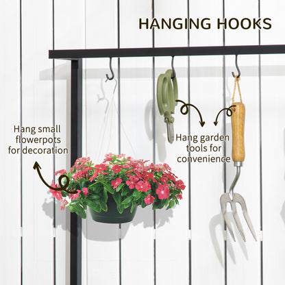 3 Tiered Plant Stand Rack with Hanging Hooks for Indoor Outdoor