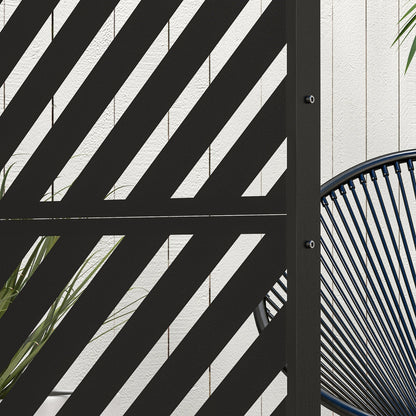 Metal Privacy Screen W/ Expansion Screws Outdoor Divider, Triangle