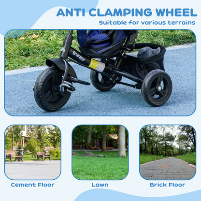 6 in 1 Kids Trike, Stroller with Parent Handle, Blue