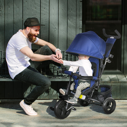 6 in 1 Kids Trike, Stroller with Parent Handle, Blue