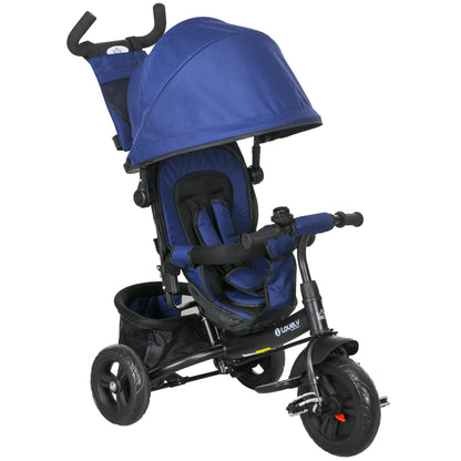 6 in 1 Kids Trike, Stroller with Parent Handle, Blue