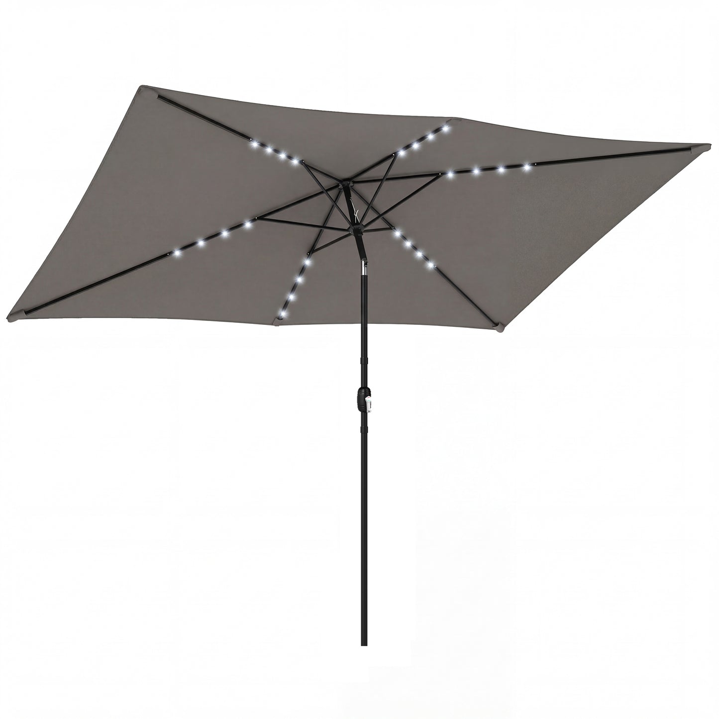 3 x 2 m Garden Parasol Umbrella with Light, Outdoor Patio Umbrella