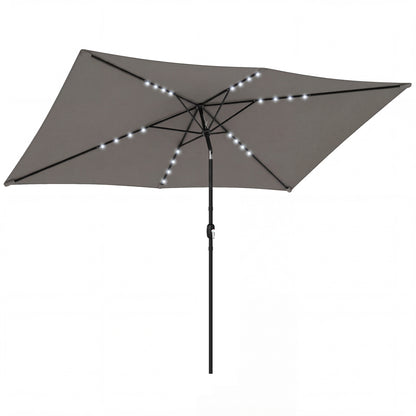 3 x 2 m Garden Parasol Umbrella with Light, Outdoor Patio Umbrella