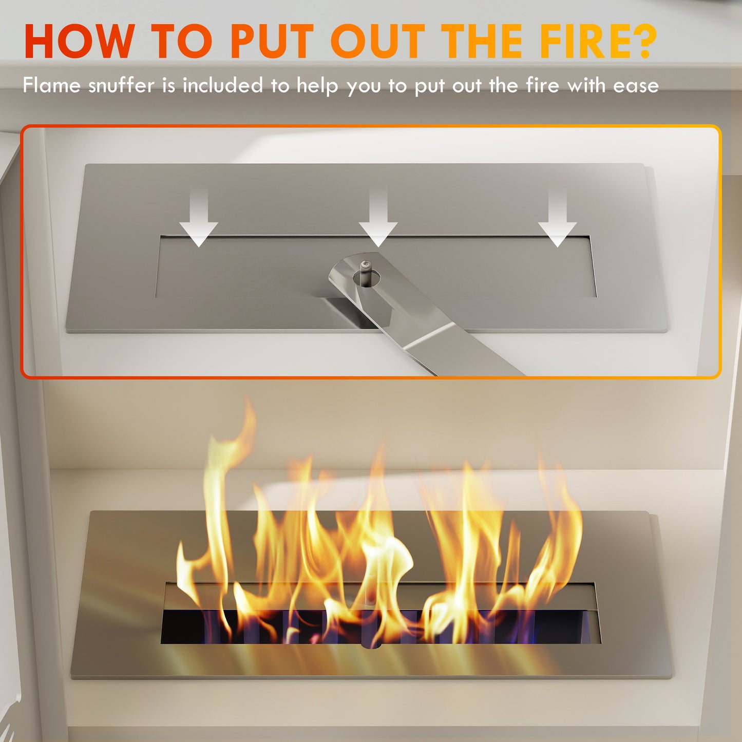 Freestanding Bioethanol Fireplace Ethanol Fireplace Stove, White