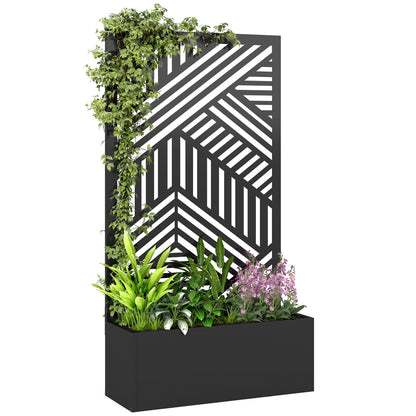 Metal Garden Bed for Garden with Trellis, Raised Garden Bed