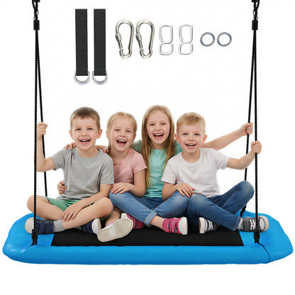 Nest Swing with Adjustable Ropes for Kids, Blue