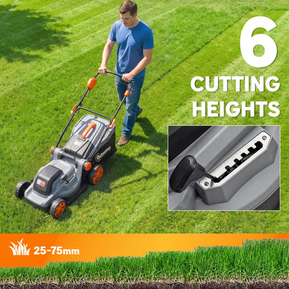18V Cordless Lawnmower with 2 x 4Ah Batteries and Charger
