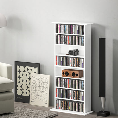 CD Storage Unit DVD Tower Blu-ray Storage Shelf for Living Room White