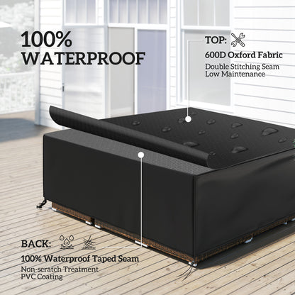 Large Garden Set Square Cover Outdoor Furniture Waterproof Resist Fade