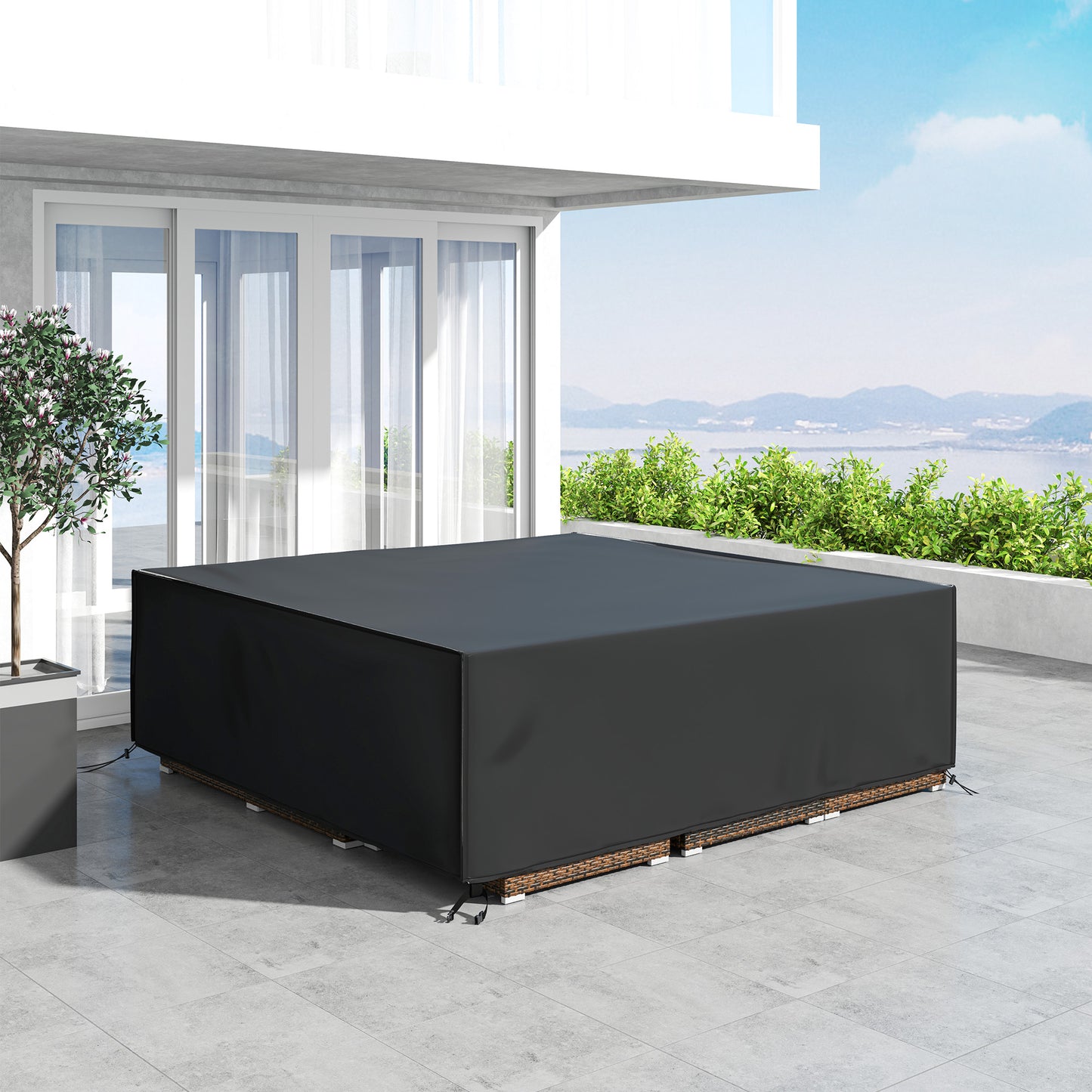 Large Garden Set Square Cover Outdoor Furniture Waterproof Resist Fade
