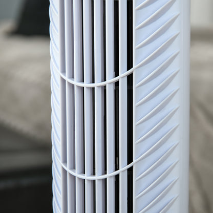 LED 36 Inch Tower Fan 70° Oscillation 3 Speed Remote Controller, White