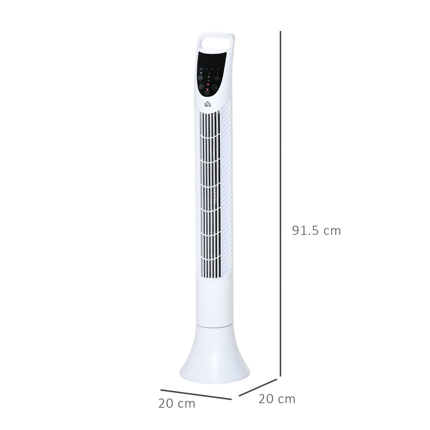 LED 36 Inch Tower Fan 70° Oscillation 3 Speed Remote Controller, White