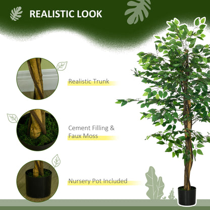 150cm Artificial Tree Ficus for Indoor Home Decor, Fake Tree