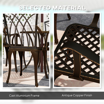 5 PCs Garden Dining Set, Garden Furniture Set, Bronze Tone