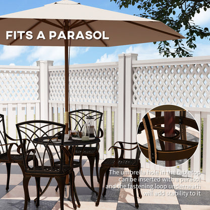5 PCs Garden Dining Set, Garden Furniture Set, Bronze Tone