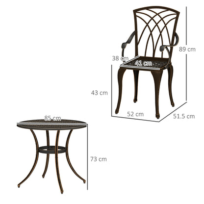 5 PCs Garden Dining Set, Garden Furniture Set, Bronze Tone