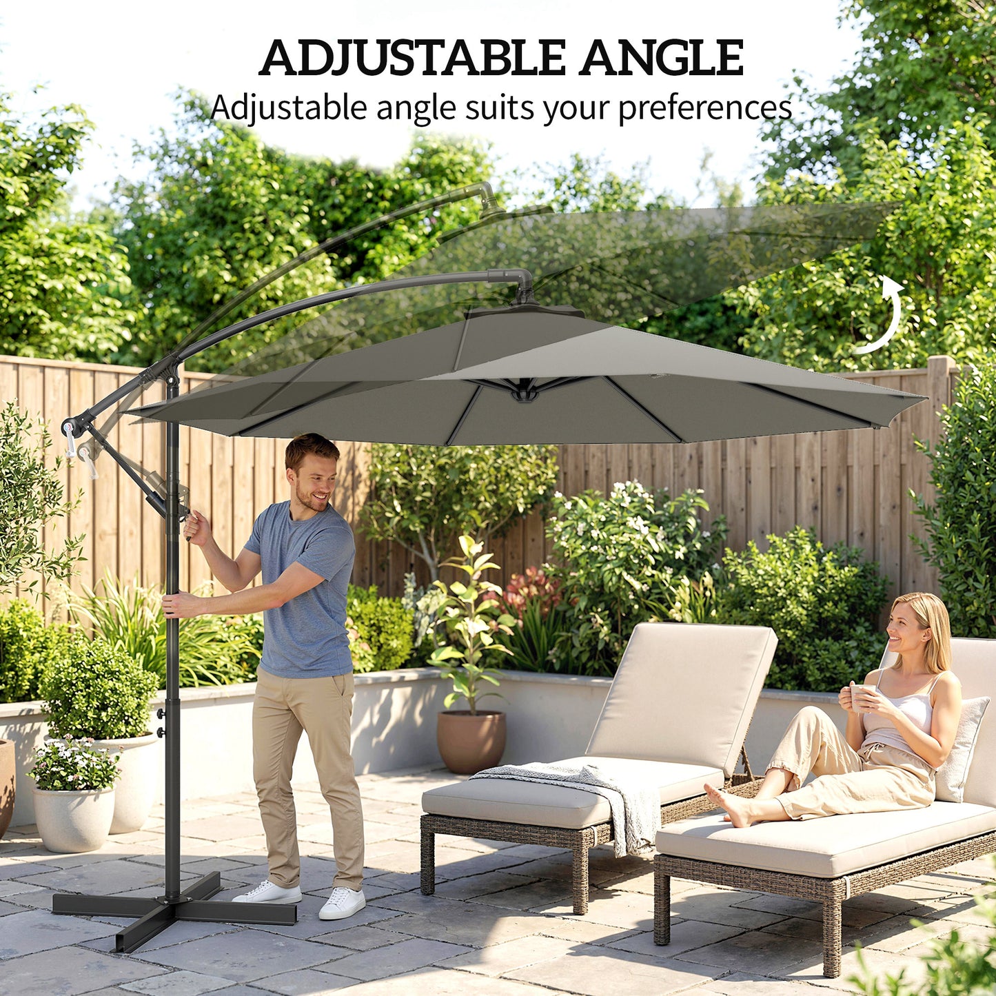 3(m) Banana Parasol Cantilever Umbrella Garden