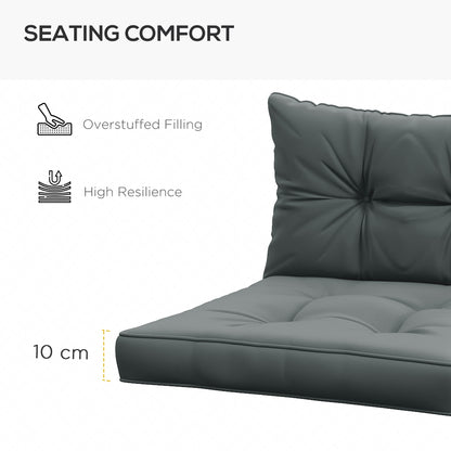 4-Piece Seat Cushions Back Pillows Replacement, Patio Chair Cushions Set for Indoor Outdoor, Grey
