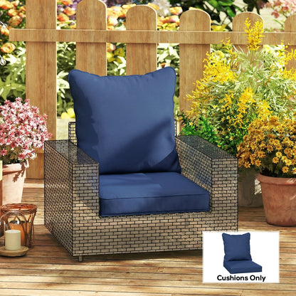 Garden Chair Cushion with Seat & Back Pad, CUSHION ONLY, Dark Blue