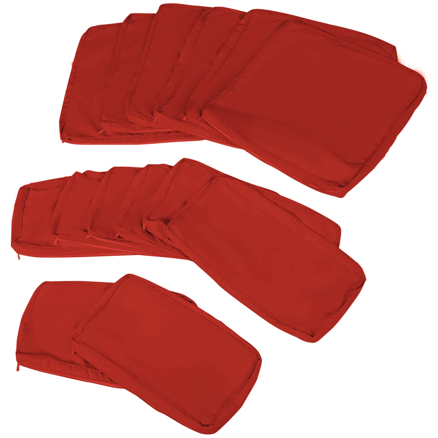 Garden Rattan Sofa Set Polyester Cover Replacement No Cushion Red