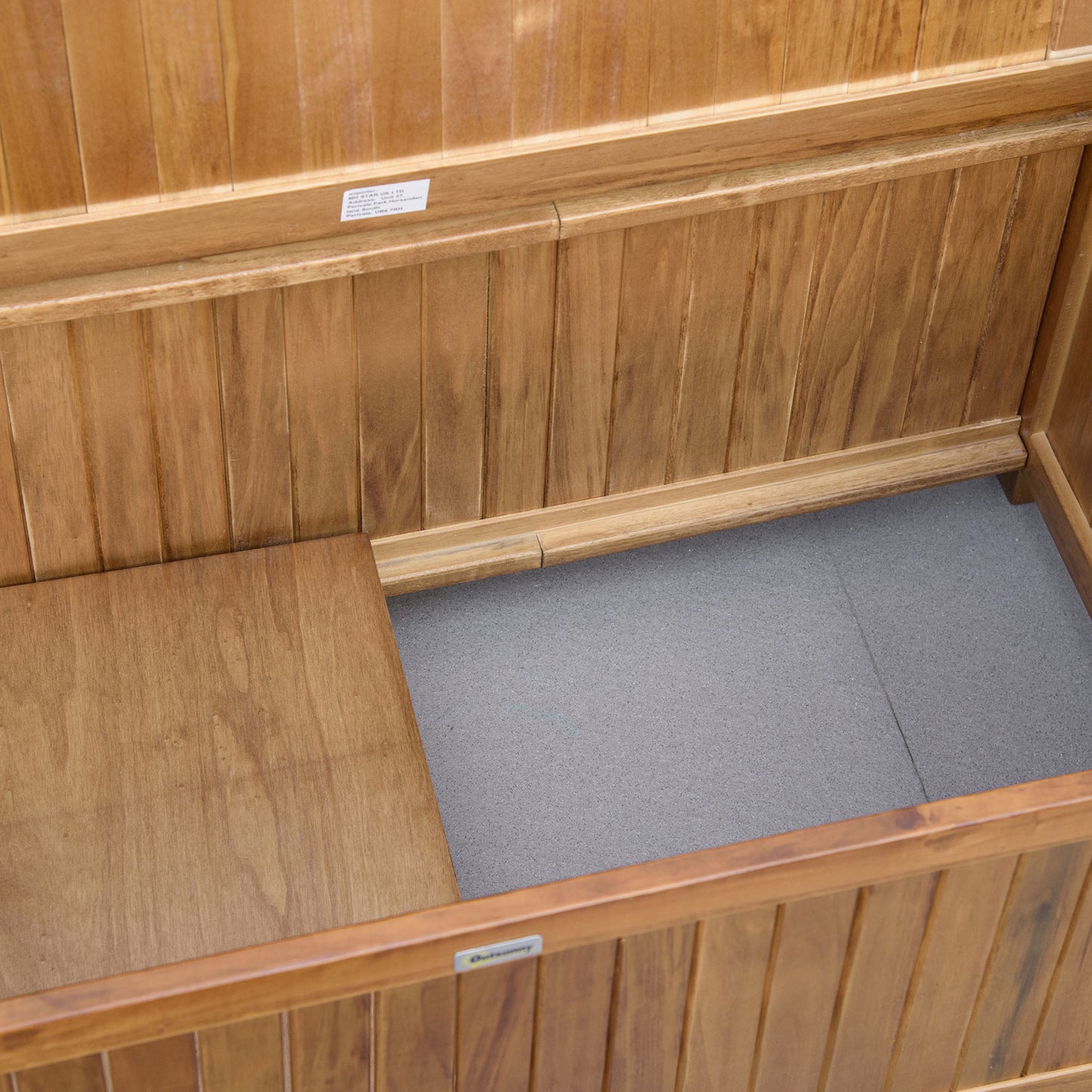 2 Seater Wood Garden Storage Bench Outdoor Storage Box Natural