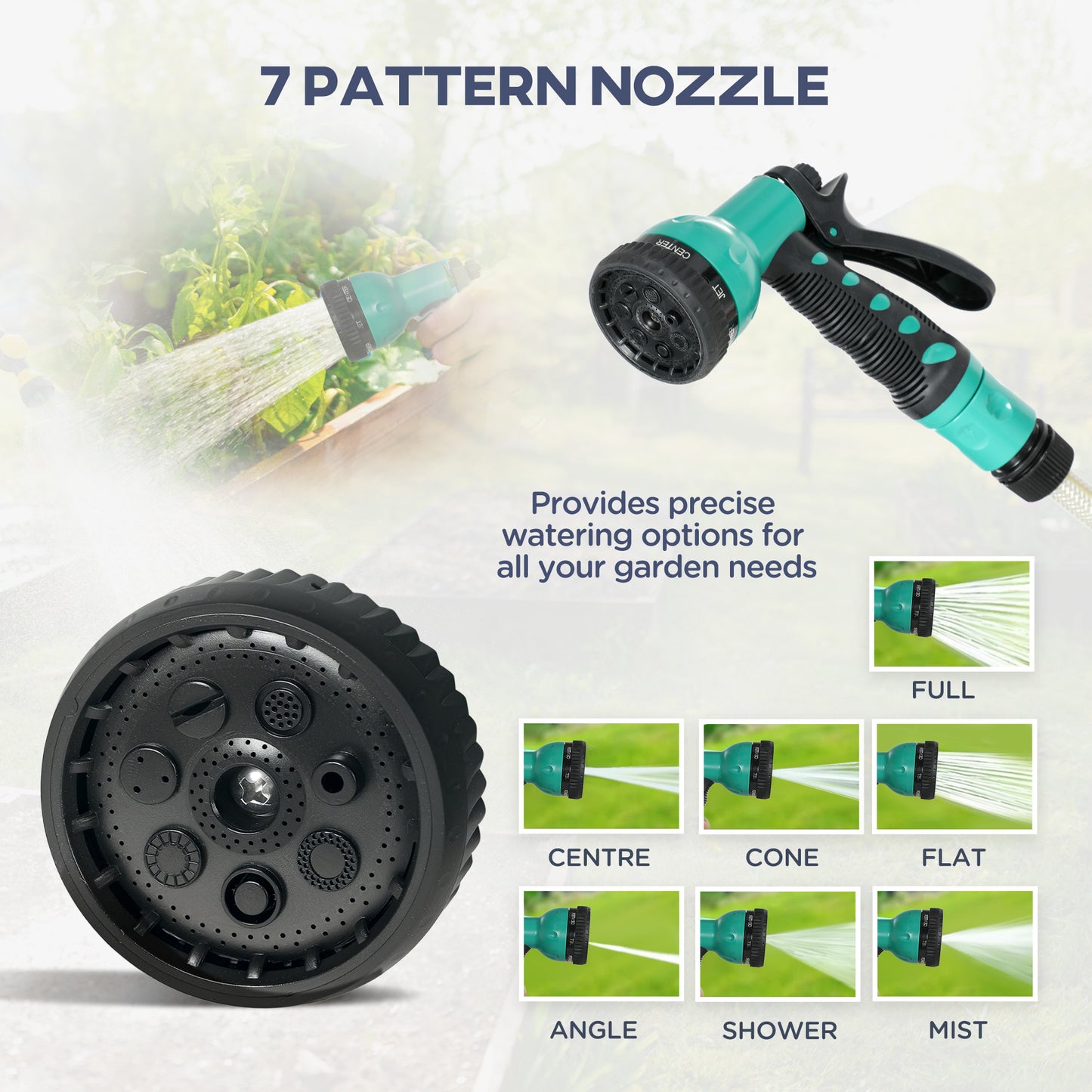 Retractable Hose Reel Wall Mounted with Lock, Green