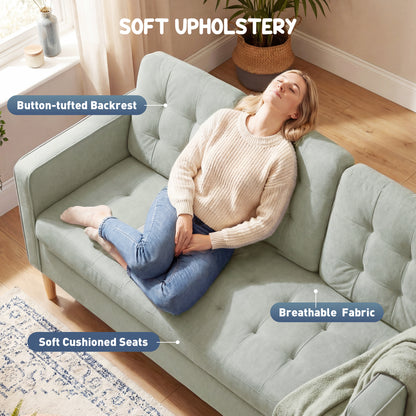 Modern 3 Seater Sofa with Hidden Storage and Rubber Wood Legs