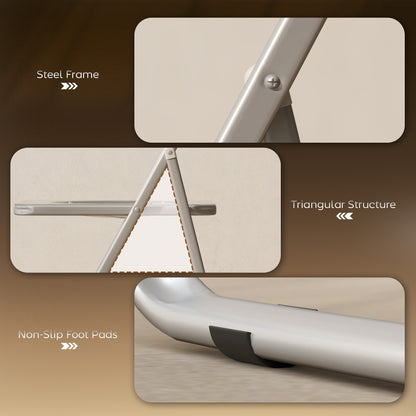 Foldable Chairs with Heavy Duty Steel Frame, Clear