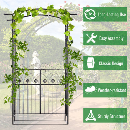Garden Entrance Arch Bench Outdoor Patio Rose Trellis Climbing Plant