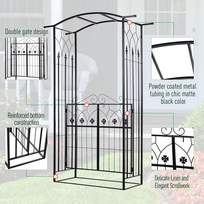 Garden Entrance Arch Bench Outdoor Patio Rose Trellis Climbing Plant