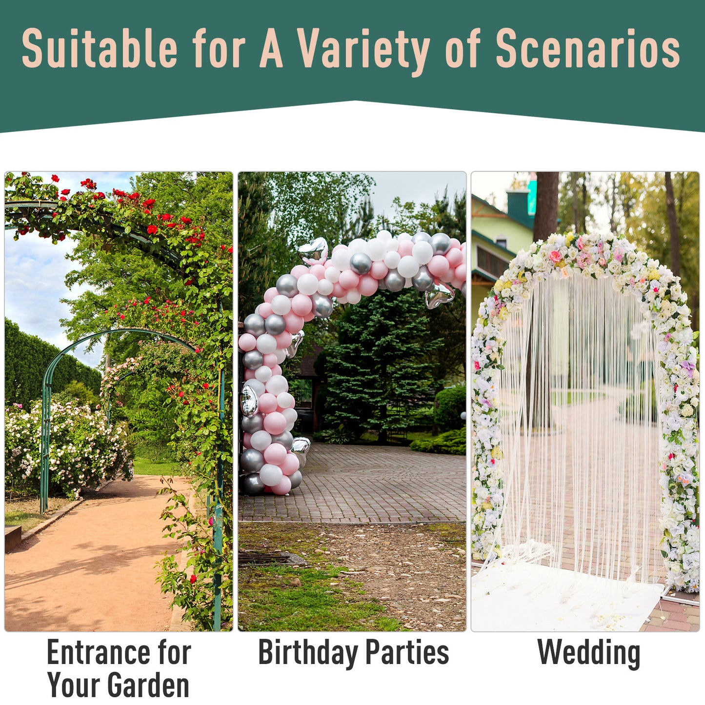 Garden Entrance Arch Bench Outdoor Patio Rose Trellis Climbing Plant