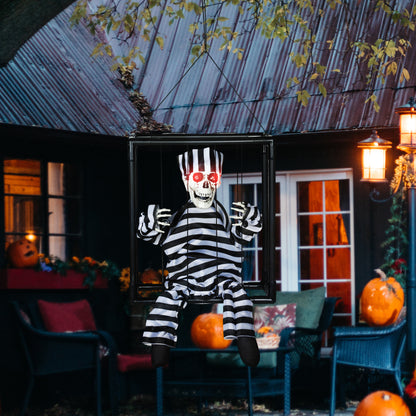Voice Activated Animatronics Hinging Skeleton Halloween Decoration