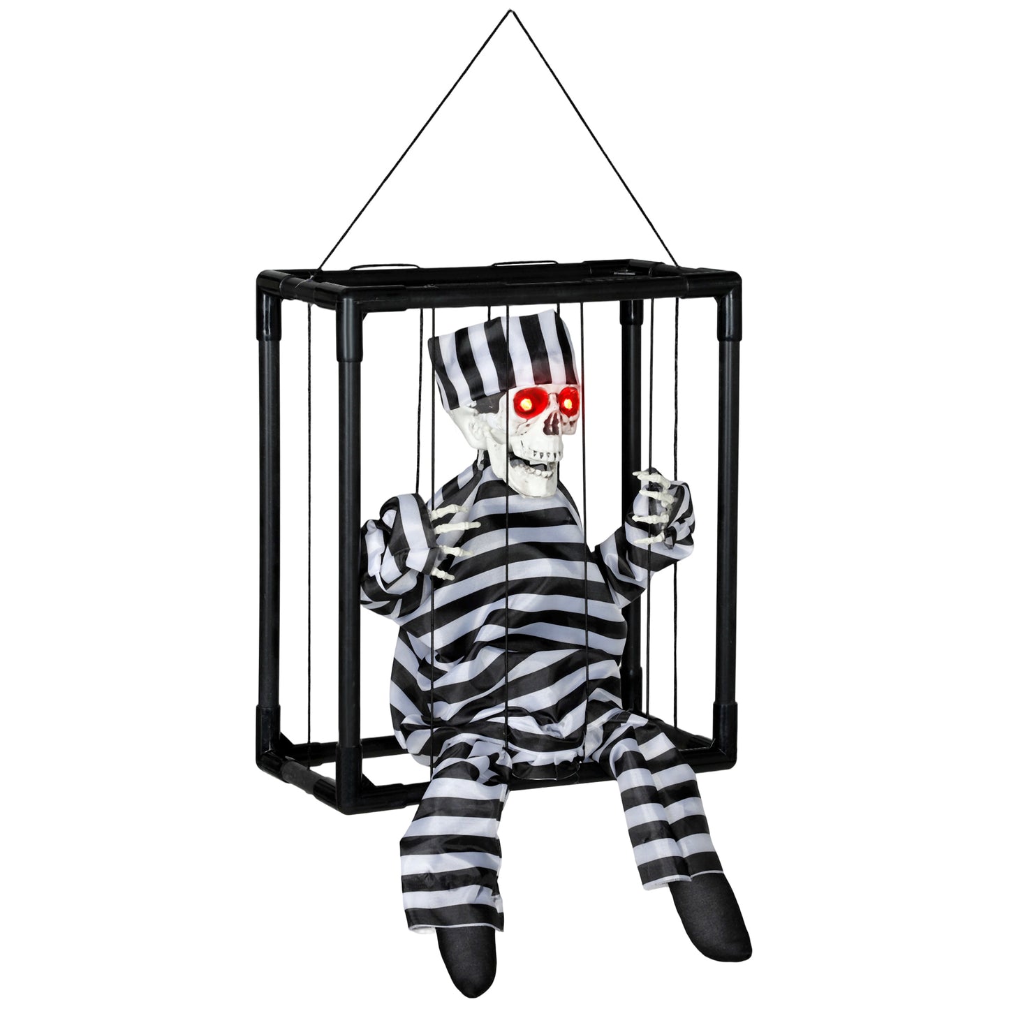 Voice Activated Animatronics Hinging Skeleton Halloween Decoration