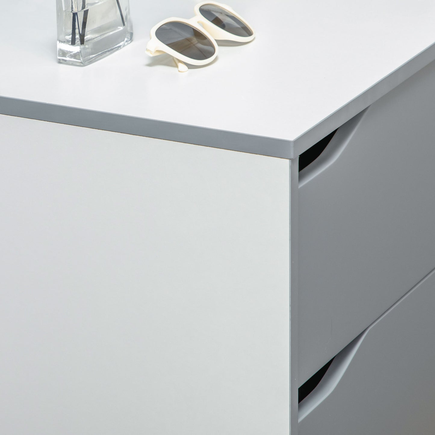 Chest of Drawers, 3 Drawer Unit Storage Organiser for Bedroom, Grey