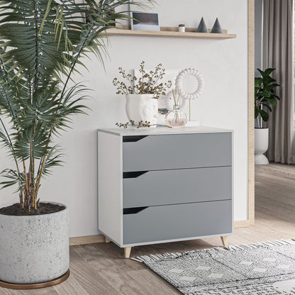 Chest of Drawers, 3 Drawer Unit Storage Organiser for Bedroom, Grey