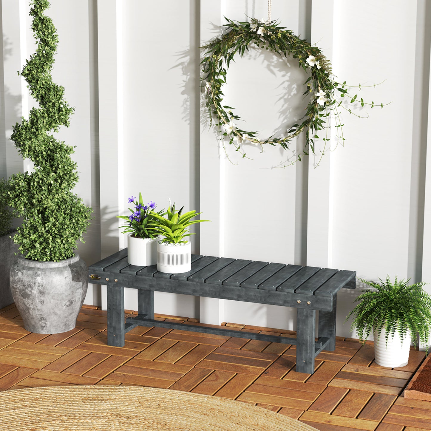 1.1M Outdoor Garden Bench Patio Loveseat Fir Wood 2 Person