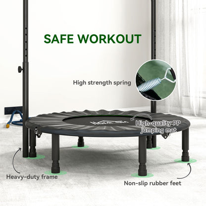 40" Foldable Mini Fitness Trampoline w/ Foam Handle, Green