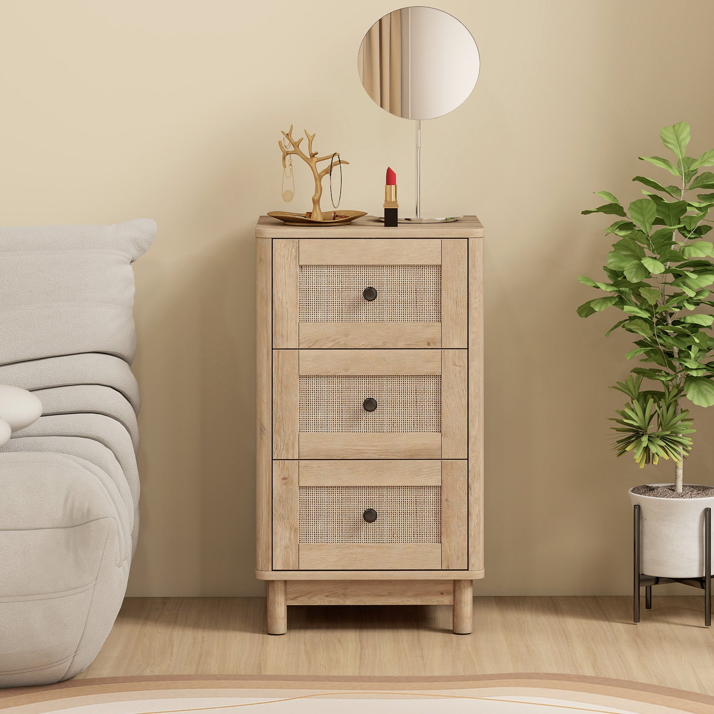3 Drawer Chest of Drawers, Storage Unit for Living Room, Oak