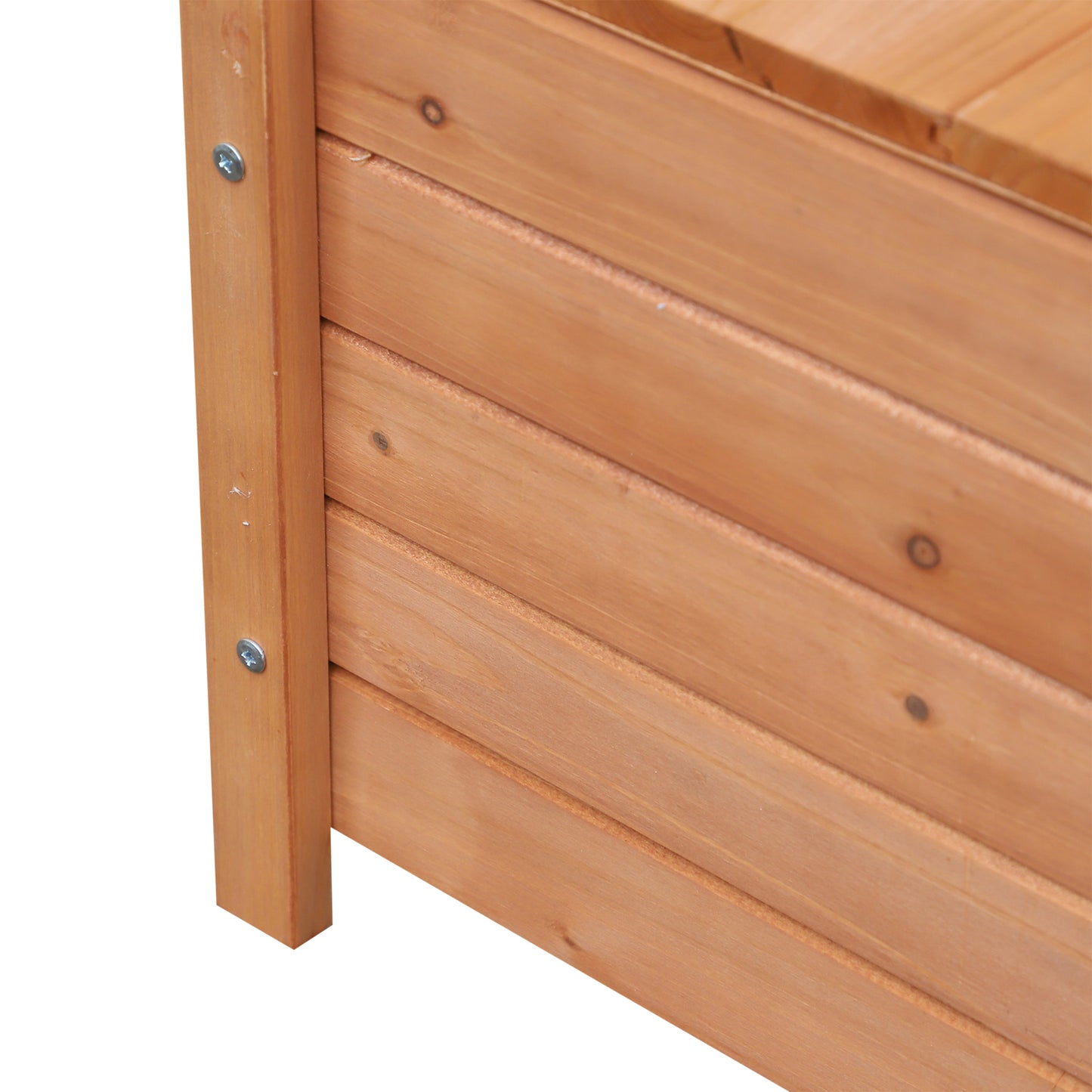 Garden Storage Bench, 2 Seater Fir Wood Outdoor Bench, Natural