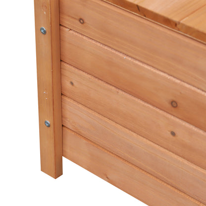 Garden Storage Bench, 2 Seater Fir Wood Outdoor Bench, Natural