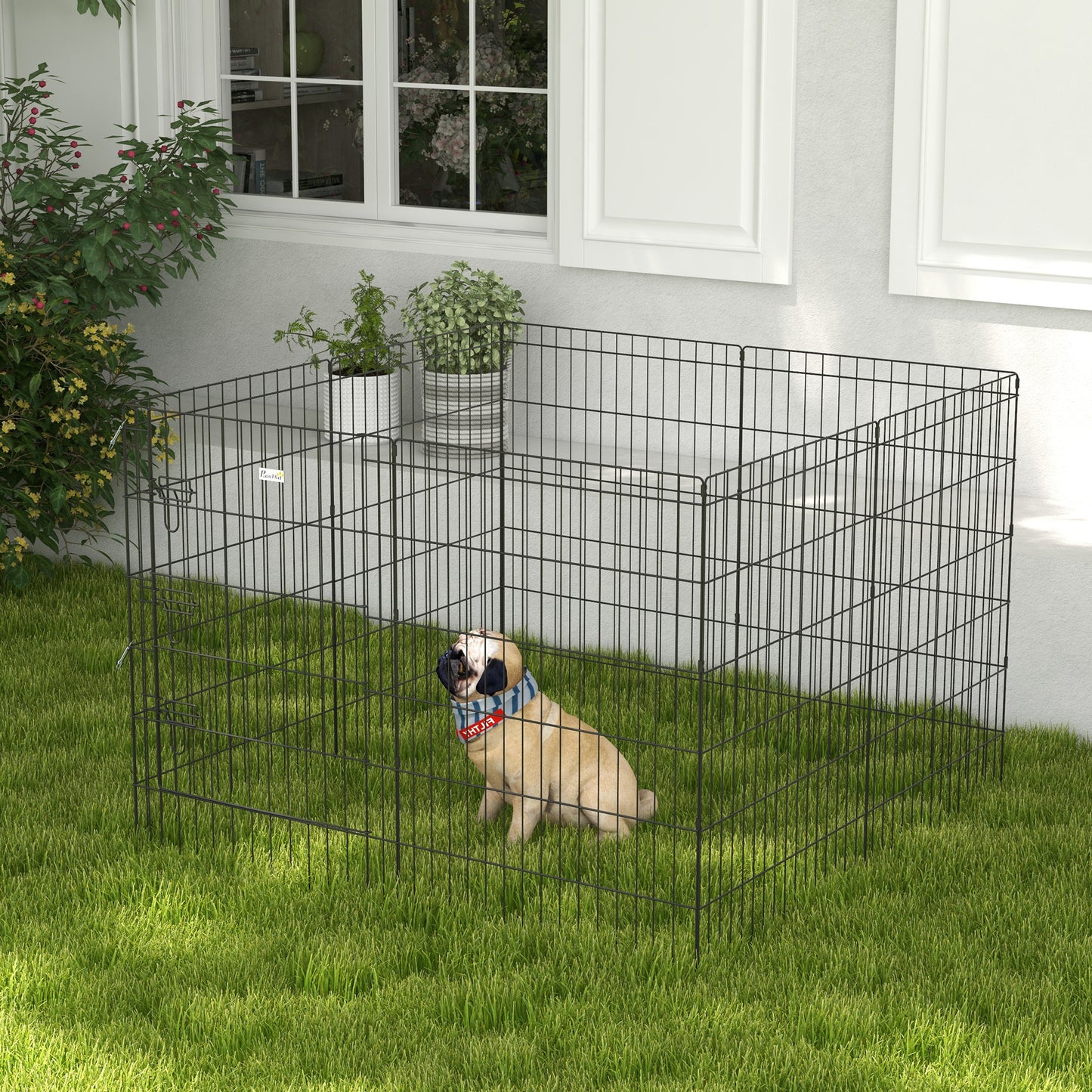 8-Panel DIY Dog Pen with Door for Indoor/Outdoor Use, 91cm High
