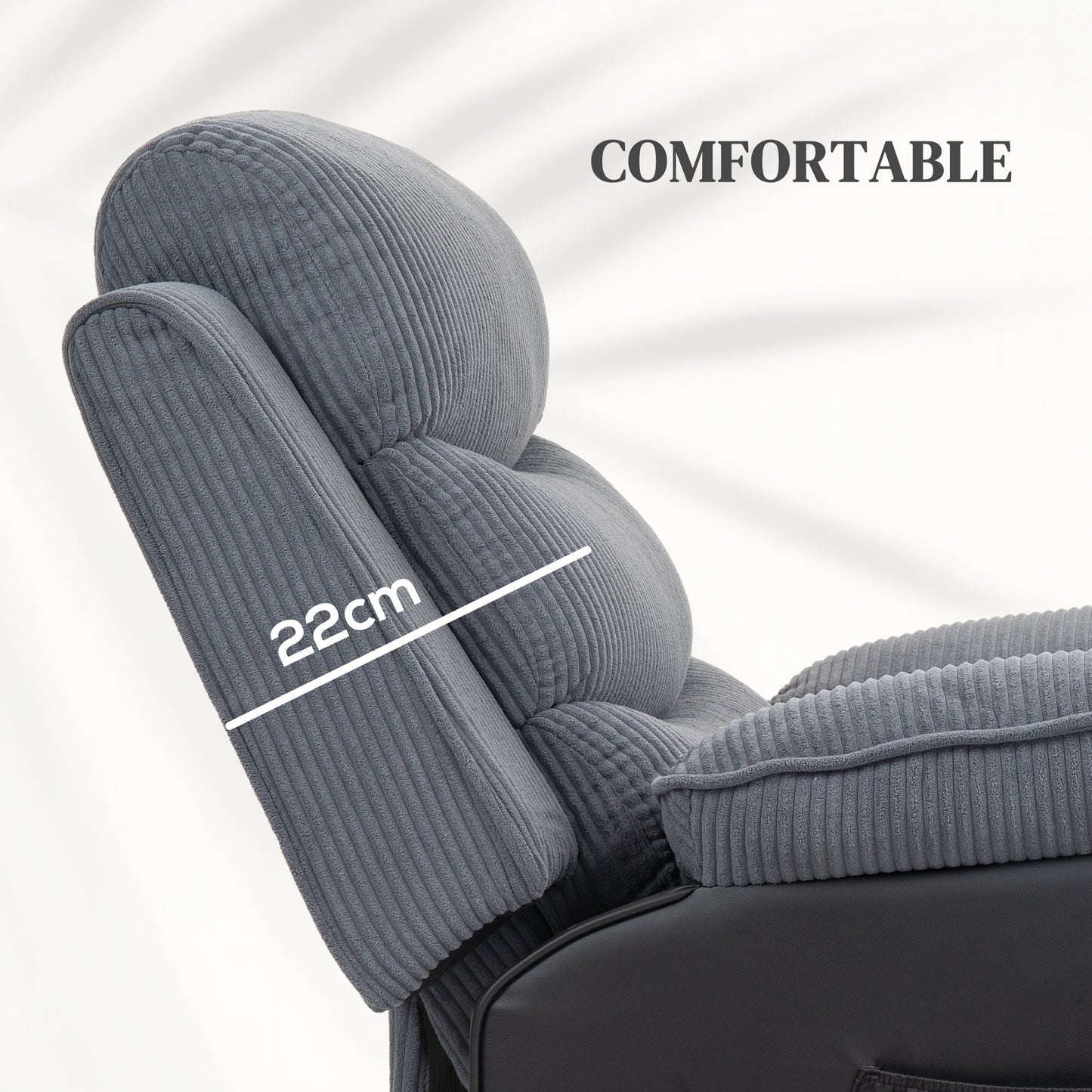 Power Lift Riser and Recliner Chair with Remote Control, Dark Grey
