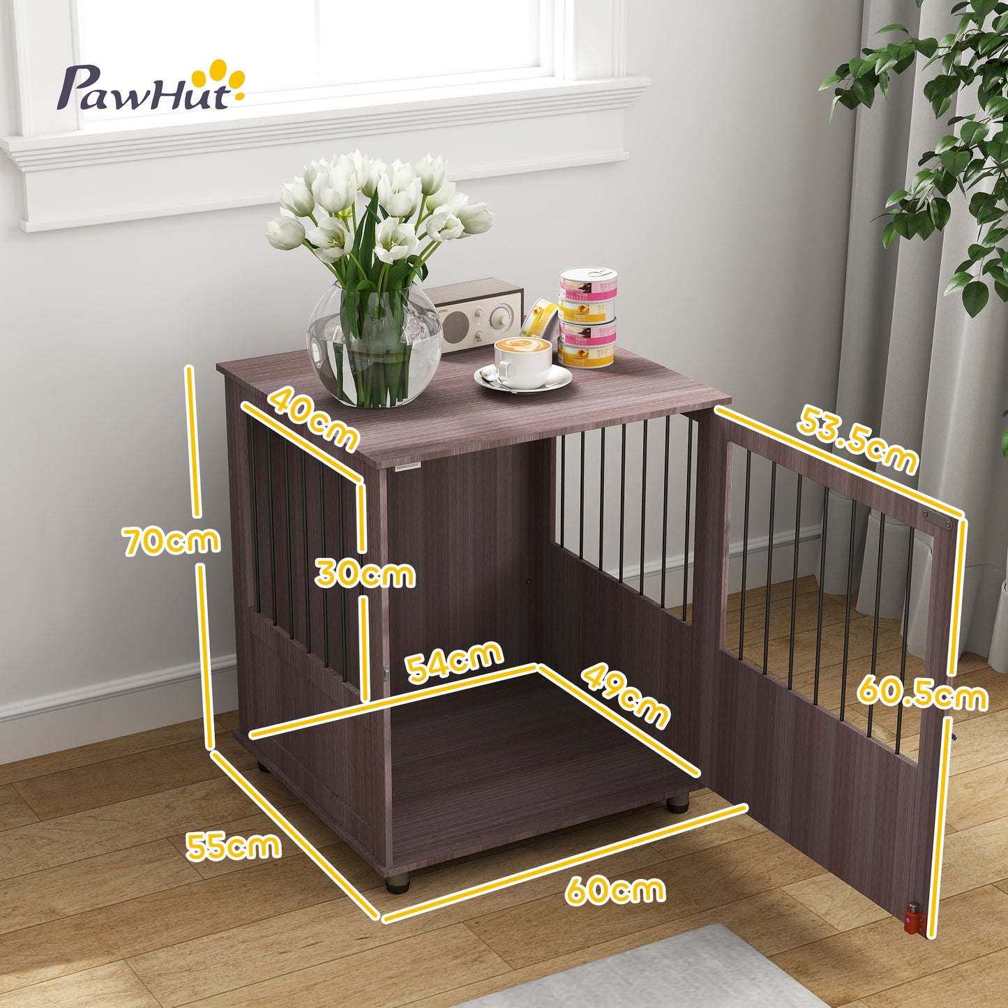 Dog Crate Kennel Cage for Small Dog, Indoor End Table, Purple