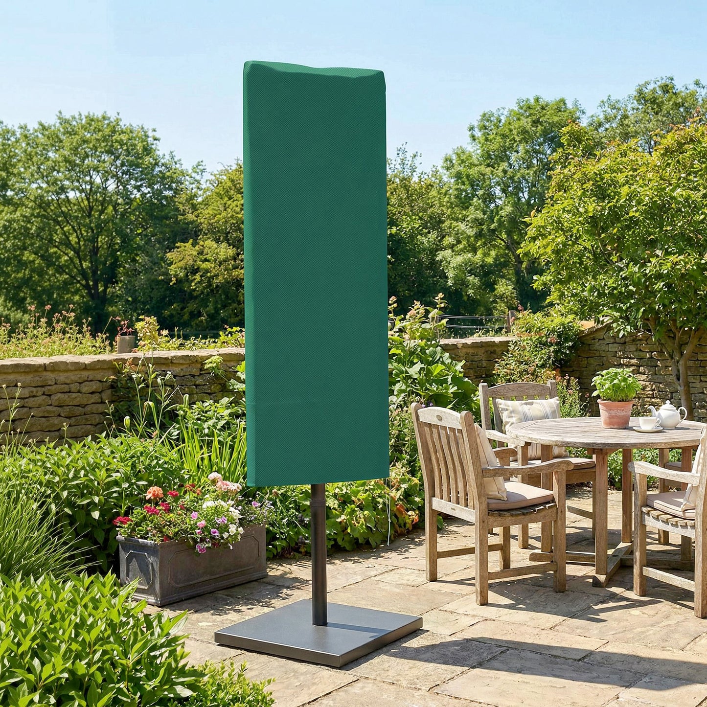 Garden Parasol Cover for 2-4m Umbrella Protector, Dark Green