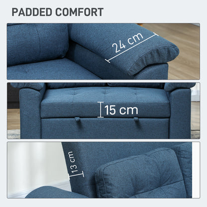 Click Clack Sofa Bed 2 Seater Sofa Bed for Living Room Blue